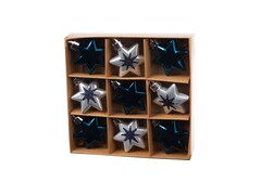 55119 [89193]Набор подвесок ЗВЕЗДЫ В БЕЛО-СИНЕМ из полистирола 5 см (9шт/уп) 89193