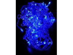 55585 [ГШ-0010]Гирлянда ШТОРА 1,4*1,4 м, 64 синих ламп, прозрачная нить, 8 режимов ГШ-0010