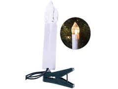 55595 [НУ-3643]Гирлянда «СВЕЧИ» на прищепках 2,7 м, 16 теплых белых ламп, темная нить НУ-3643