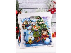 55617 [ПП-5244]Коробка для конфет «ЗВЕРЯТА НА КАТКЕ» (1000 гр) сумка ПП-5244