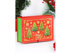 Коробка-книга «ЕЛОЧКИ. С НОВЫМ ГОДОМ!» 13,5*20*6 см КК-2378
