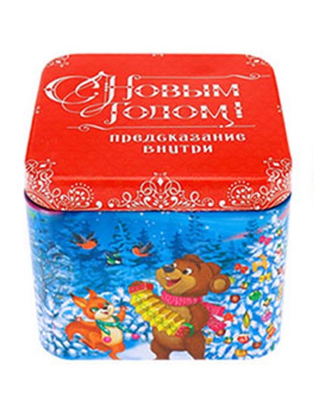 Сундучок "Новогодний концерт" металл. с предсказаниями 7,5*7,5*6,5 см НУ-8995