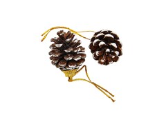 55649 [НУ-0040]Набор ёлочных подвесок «Нарядные шишки» 4 см 6 шт НУ-0040