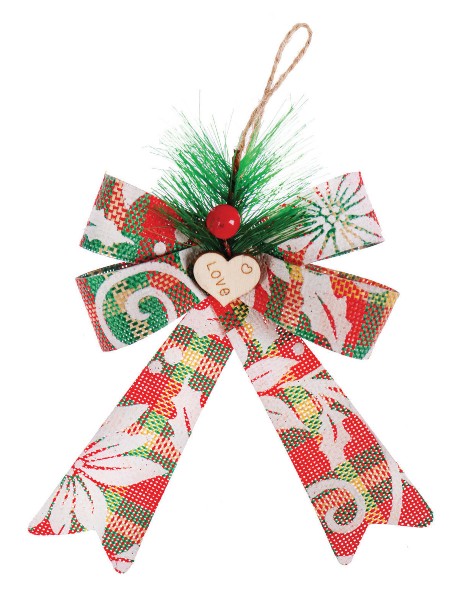 Купить оптом Елочный бант «Рождественский» 12 см НУ-2117 в Луганске