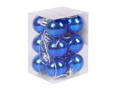 55666 [НУ-5356]Набор ёлочных синих шаров 3 см 12 шт НУ-5356