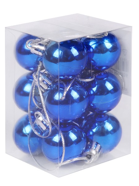 Купить оптом Набор ёлочных синих шаров 3 см 12 шт НУ-5356 в Луганске