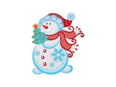 55673 [НУ-0831]Оформительский плакат на скотче «Чудесный снеговик» 25 см глиттер НУ-0831