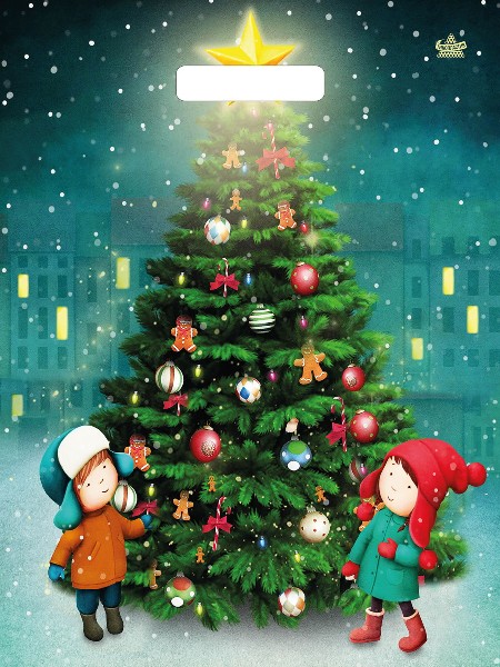 Пакет полиэтиленовый вырубной «НОВОГОДНИЙ ВЕЧЕР» 40*31см