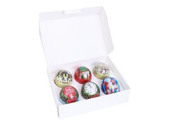 55760 [НУ-8974]Подвеска елочная шар "ЗИМНЯЯ СКАЗКА" металл. с предсказаниями 6,8см НУ-8974