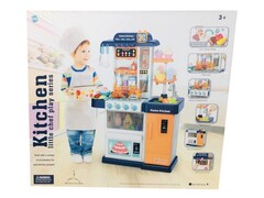 Кухня на бат. 53,5*23*76 см (свет, звук, вода, пар) с посудой и продуктами в кор. WD-R35