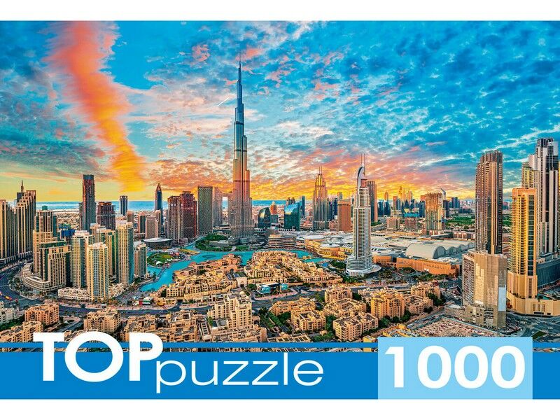 TOPpuzzle ПАЗЛЫ 1000 элементов. ЗАКАТ В ДУБАЕ