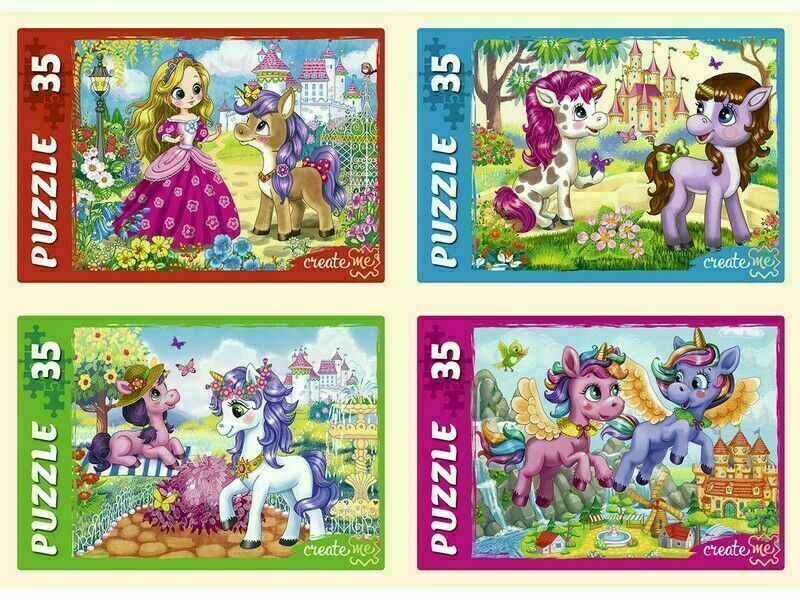 Купить оптом ПАЗЛЫ 35 элементов. ЧУДЕСНЫЕ ЕДИНОРОГИ №28 кратно 32 в Луганске
