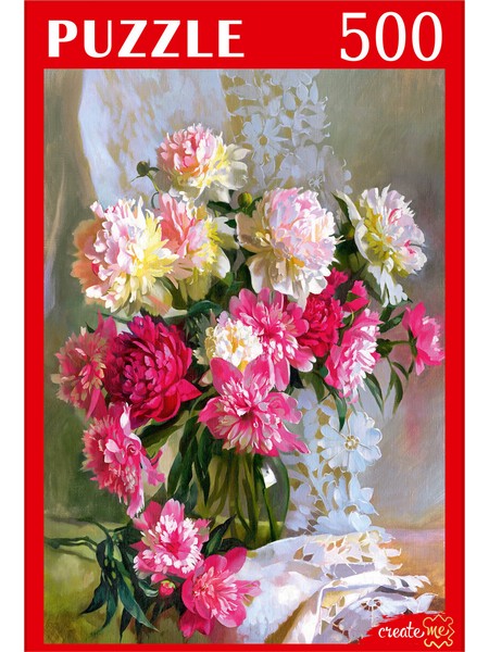 ПАЗЛЫ 500 элементов. С. ГОРЯЧЕВА «ПИОНЫ»