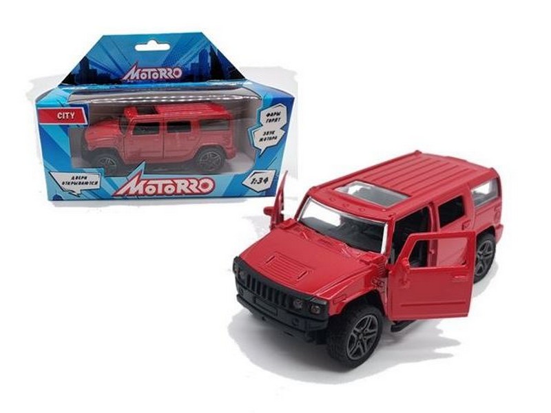 Motorro. Машина металл. Hummer 1:34 инерц. (откр. двери, свет, звук)