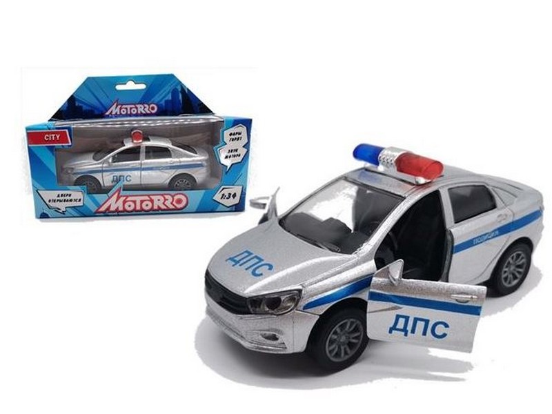 Купить оптом Motorro. Машина металл. LADA Vesta спецмашина 1:34 инерц. (откр. двери, свет, звук) в Луганске