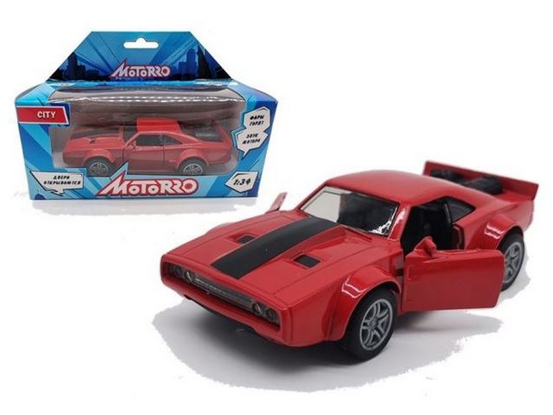 Motorro. Машина металл. Dodge 1:34 инерц. (откр. двери, свет, звук)