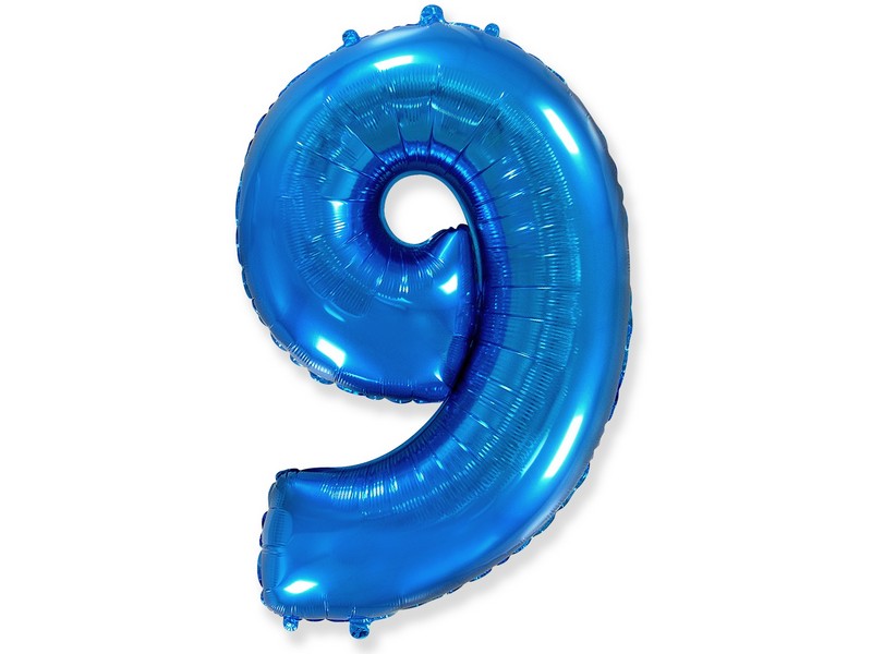 Шар-цифра «9» синий 102 см 901769A