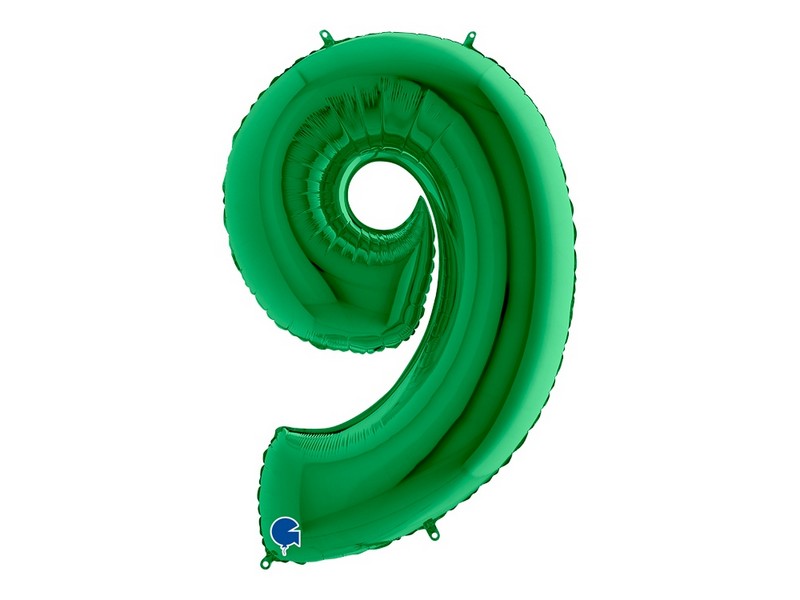 Шар-цифра «9» зеленый 102 см 039Gr