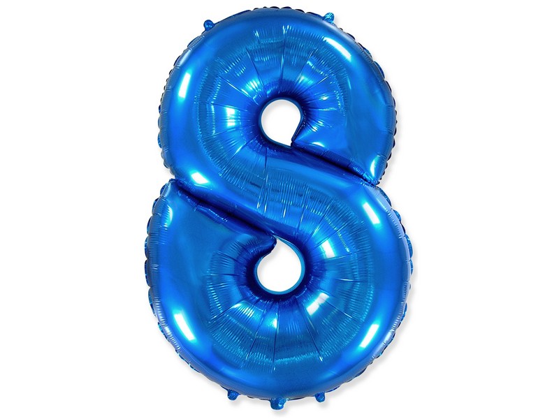 Шар-цифра «8» синий 102 см 901768A