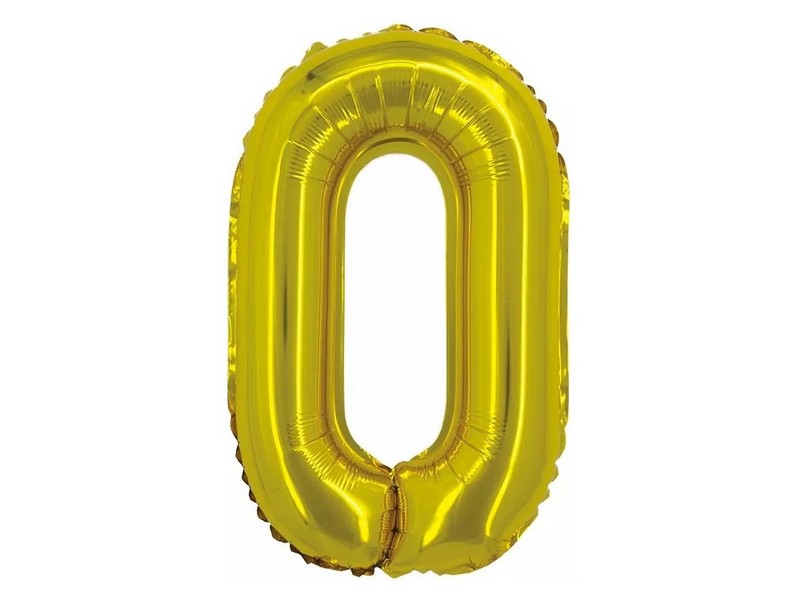 Шар-цифра «0» золото 41 см