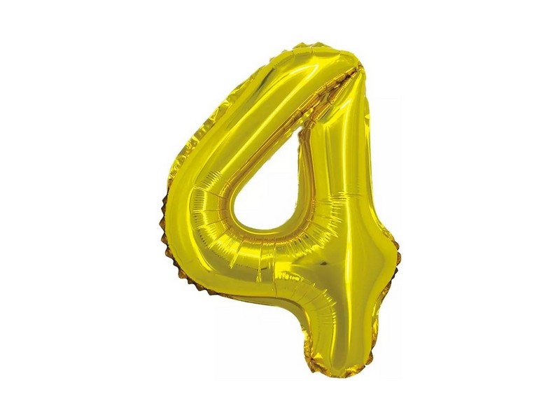 Шар-цифра «4» золото 41 см