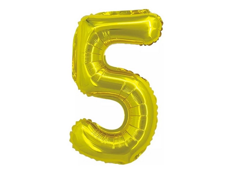 Шар-цифра «5» золото 41 см