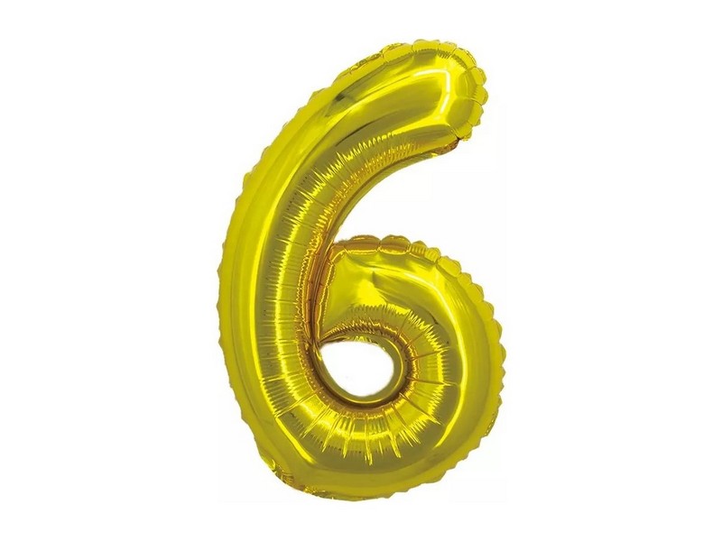 Шар-цифра «6» золото 41 см
