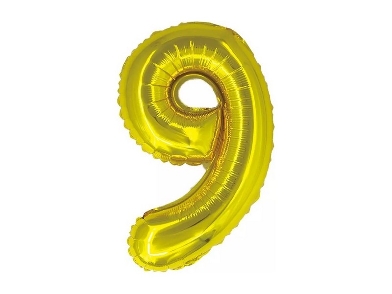 Шар-цифра «9» золото 41 см