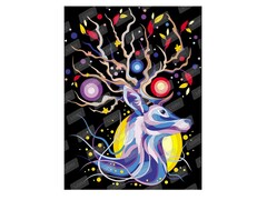 Картина на картоне с красками 30х40 см по номерам. ОЛЕНЬ