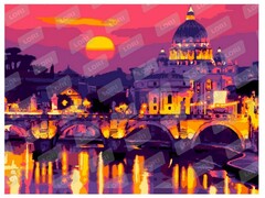 57707&nbsp;[Кпн-013]Картина на картоне с красками 30х40 см по номерам. РИМСКИЙ ЗАКАТ