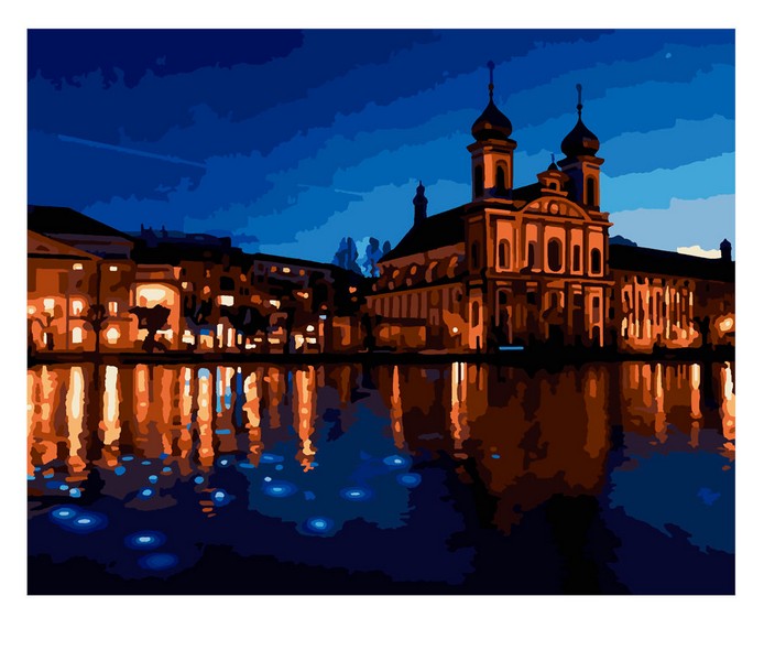 Купить оптом Картина на картоне с красками 40х50 см по номерам. ИЕЗУИТСКАЯ ЦЕРКОВЬ в Луганске