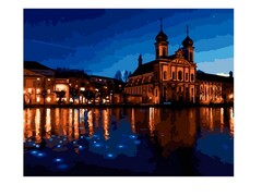 Картина на картоне с красками 40х50 см по номерам. ИЕЗУИТСКАЯ ЦЕРКОВЬ