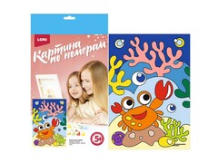 Картина на картоне с красками 20х28,5 см по номерам. ВЕСЕЛЫЙ КРАБИК