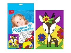 Картина на картоне с красками 20*28,5 см по номерам. МИЛЫЙ ОЛЕНЕНОК