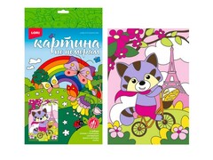 58098&nbsp;[Ркн-057]Картина на картоне с красками 20*28,5 см по номерам. ЕНОТИК В ПАРИЖЕ