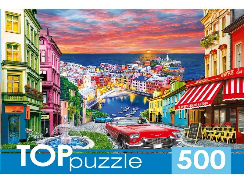TOPpuzzle ПАЗЛЫ 500 элементов. ИТАЛЬЯНСКИЙ ГОРОД У МОРЯ