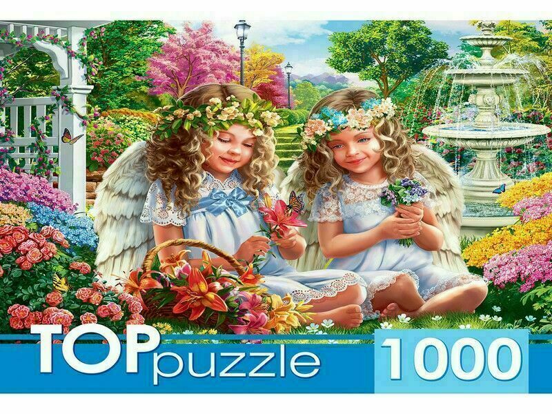 TOPpuzzle ПАЗЛЫ 1000 элементов. ДВА НЕЖНЫХ АНГЕЛОЧКА