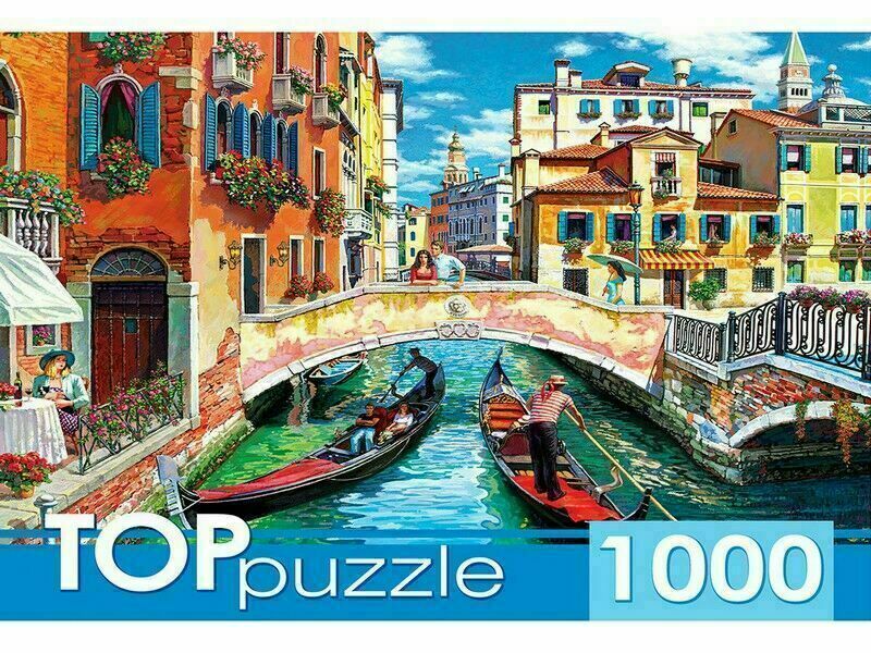 TOPpuzzle ПАЗЛЫ 1000 элементов. ГОНДОЛЫ В ВЕНЕЦИИ