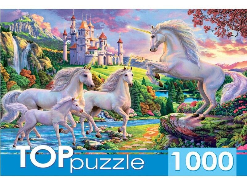 TOPpuzzle ПАЗЛЫ 1000 элементов. СКАЗОЧНЫЙ МИР ЕДИНОРОГОВ