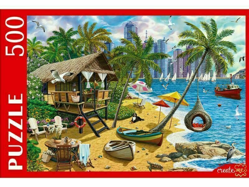 ПАЗЛЫ 500 элементов. ДОМИК НА БЕРЕГУ МОРЯ