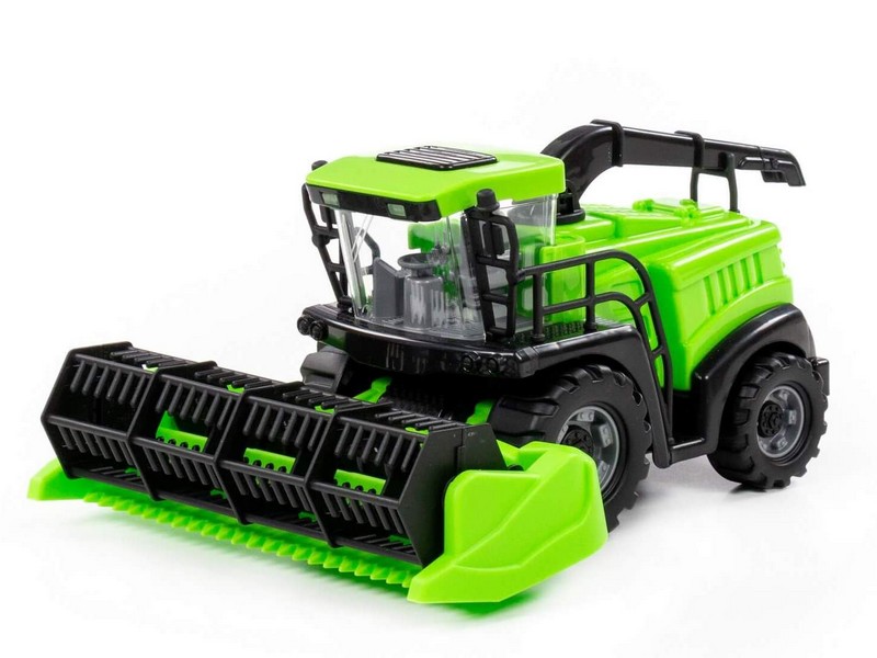 Комбайн "Полесье" №1 инерционный зелёный в сеточке