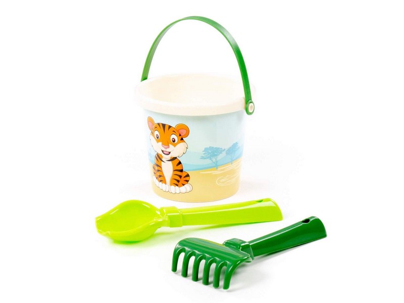 Набор №656 сафари: ведро малое с наклейкой, совок №2, грабельки №2