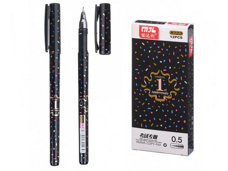 Купить оптом Ручка гелевая "ANNIVERSARY" черный корпус 0,5 мм ЧЕРНАЯ (12шт/уп) в Луганске