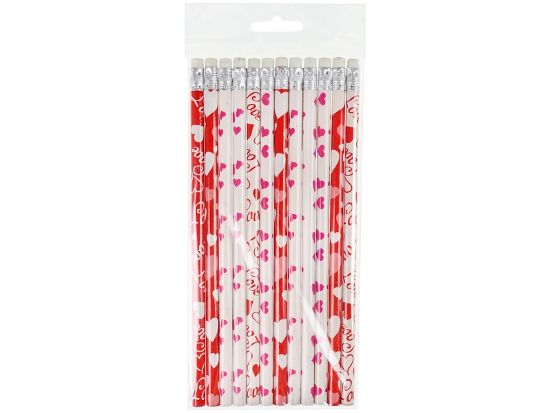 Карандаш ч/г незаточенный с ластиком «РОМАНТИКА» (12шт/уп)