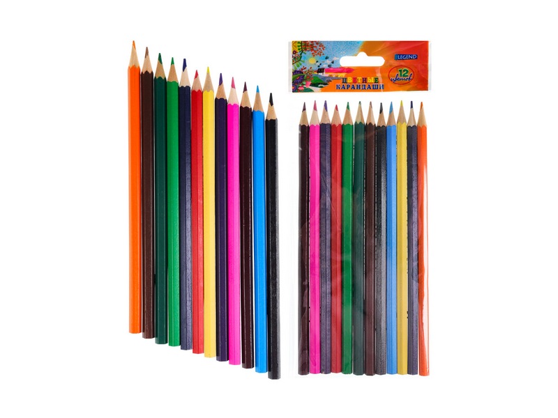 Купить оптом Карандаши цветные 12цв. «АКВАРЕЛЬНЫЙ ПЕЙЗАЖ» в пак. КЦ-1486 в Луганске