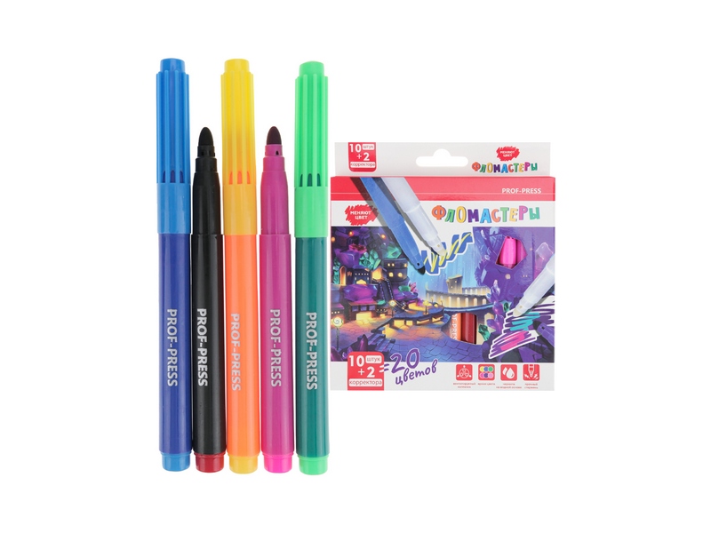 Фломастеры меняющие цвет 12 шт «ПОДЗЕМНЫЙ МИР» ФВ-1455