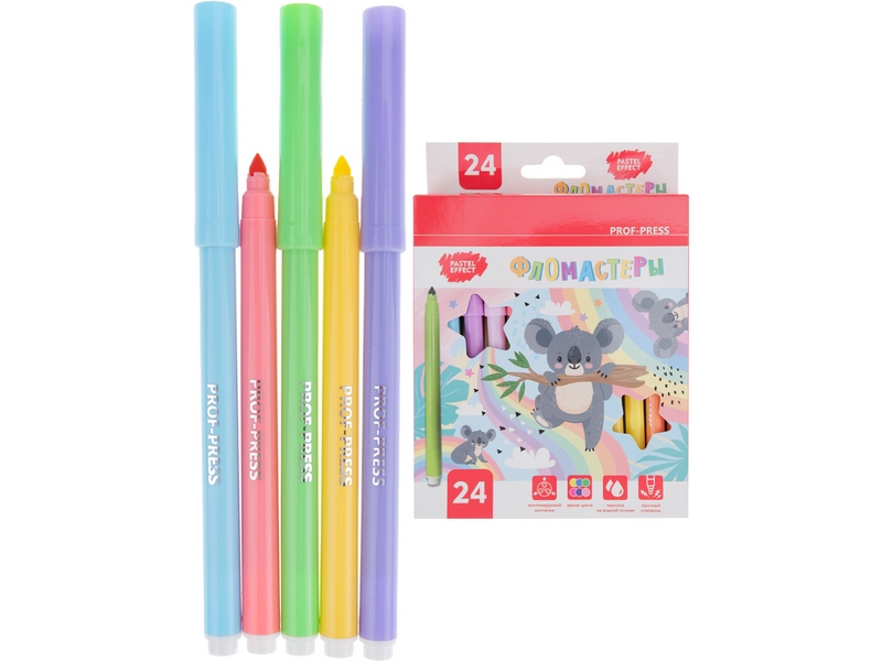 Фломастеры вентилируемые 24 цв. «КОАЛОВОЕ НАСТРОЕНИЕ» ФВ-2622