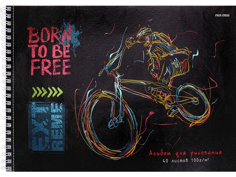 Альбом для рисования А4 40л «ВЕЛОГОНЩИК» (гребень, офсет)