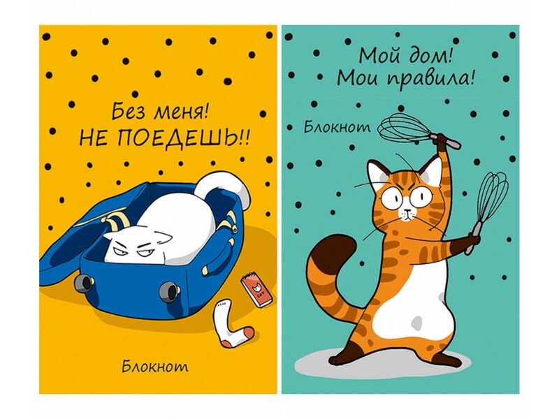 Блокнот А7 48л клетка «БАЛОВАННЫЕ КОТИКИ» (отрыв. блок, офсет)