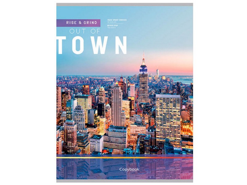 Тетрадь КЛЕТКА А4 48л « НОЧНОЙ МЕГАПОЛИС-1» (цвет. мелов. обл., второй блок)